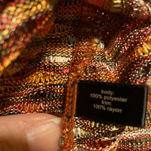 The Limited Women's Medium Pullover Colorful Top Rust Brown Green Sz M - Picture 5 of 6